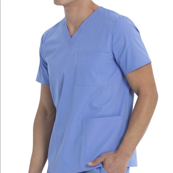 Scrub Star Unisex V Neck Top Size Medium Blue Core essentials Collection New - Picture 4 of 8